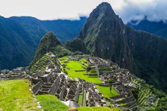 Machu Picchu from Ollantaytambo in Train Vistadome