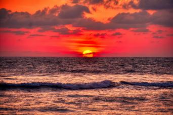 Island Sunset with Sailing at San Andres