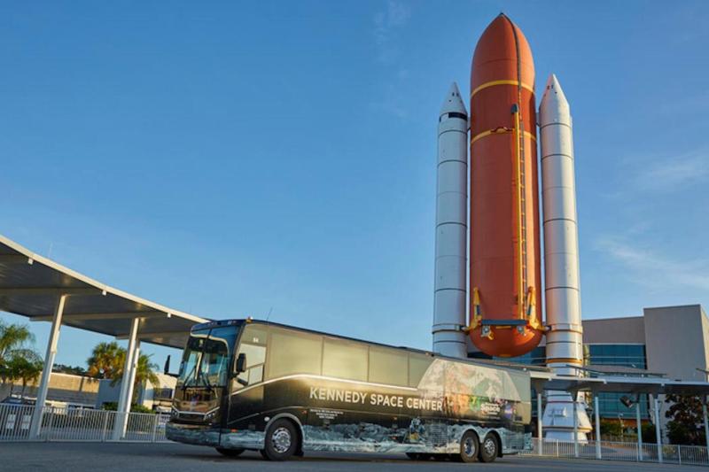 The Kennedy Space Center bus takes you to the Apollo Saturn V Center