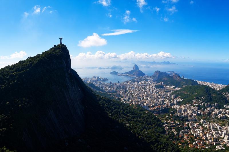 Sea, rocks, green, sunshine. This is Rio