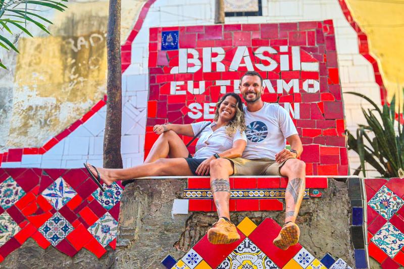 The famous and beautiful Selaron Steps