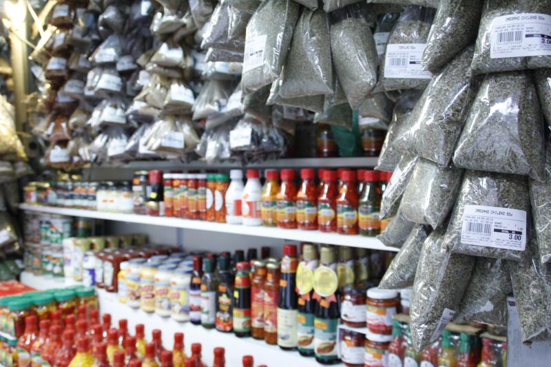 See the great variety of spices and peppers