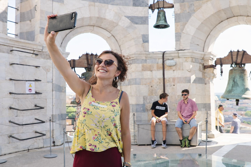 On the top of the Leaning Tower