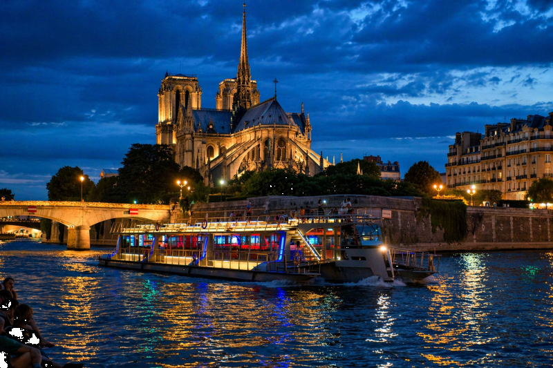 Paris: Dinner at the Eiffel Tower, Seine Cruise & Moulin Rouge Show with 1/2 Bottle of Champagne