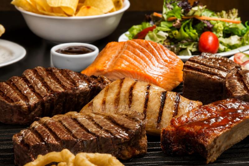 Lunch time at barbecue house. Delightful and tasty, all you can eat!