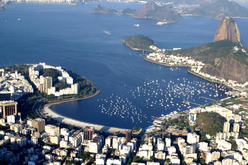 Check out Guanabara Bay from atop mountains