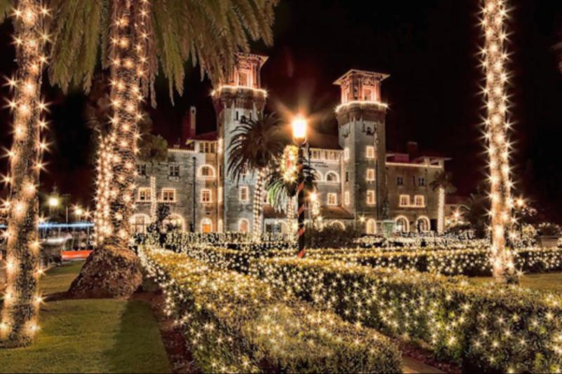 Lights covering the college