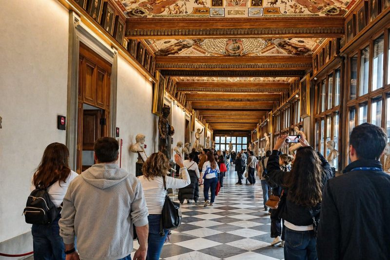 Florence: Tour with Accademia & Uffizi Guided Visits
