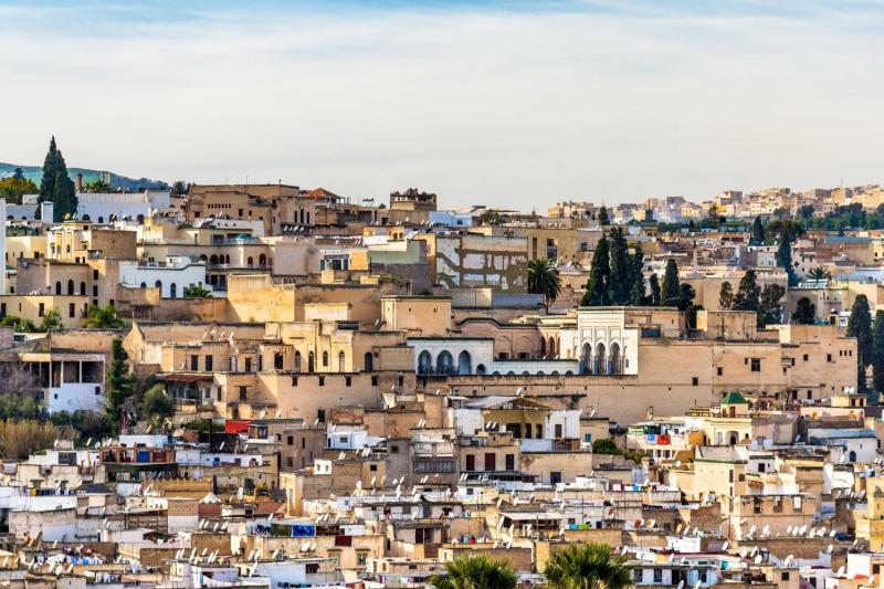 Panorama of Old Medina in Fes, Morocco