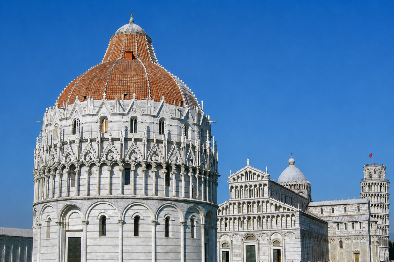 Visit the Piazza dei Miracoli to admire the Baptistry