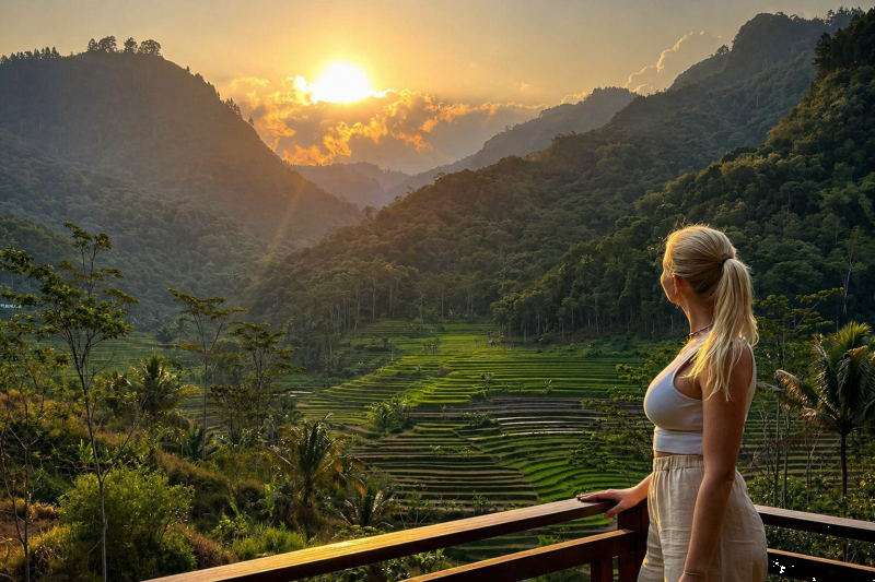 View from Selogriyo temple in the morning