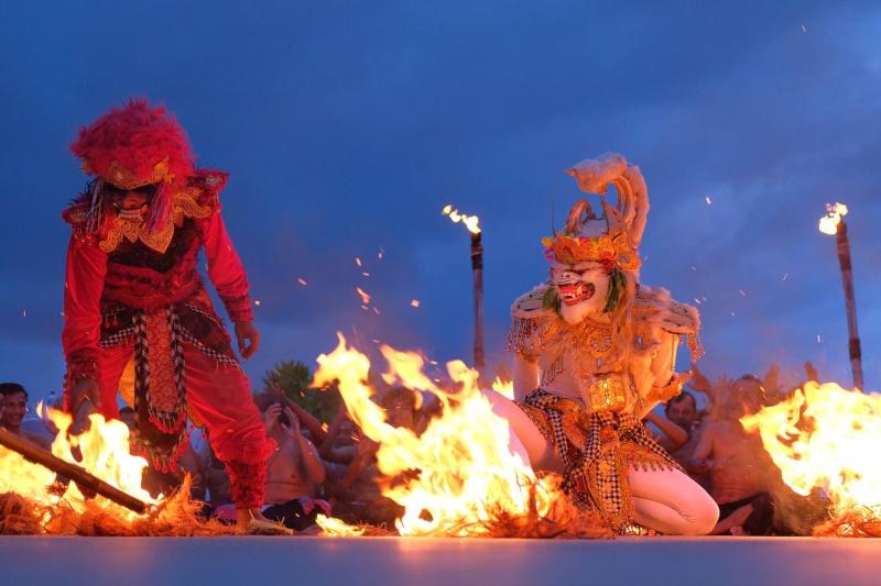 Hanuman in the middle of the fire