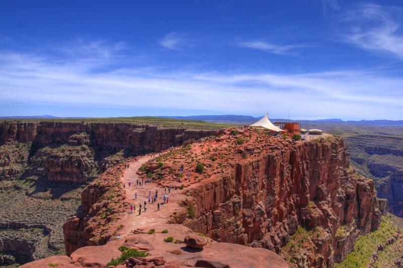 From Las Vegas: Grand Canyon West Rim Bus Tours with Helicopter and Boat Ride
