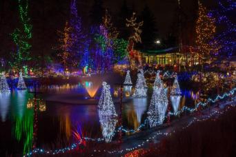 Vancouver: Christmas Lights & Karaoke Trolley Tour with VanDusen Gardens Admission