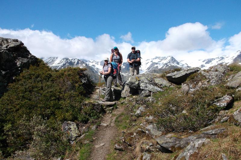 Enjoying friends on the Tour du Mont Blanc Alternative