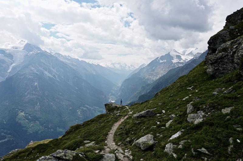 View into the valley on the Walker\\\'s Haute Route