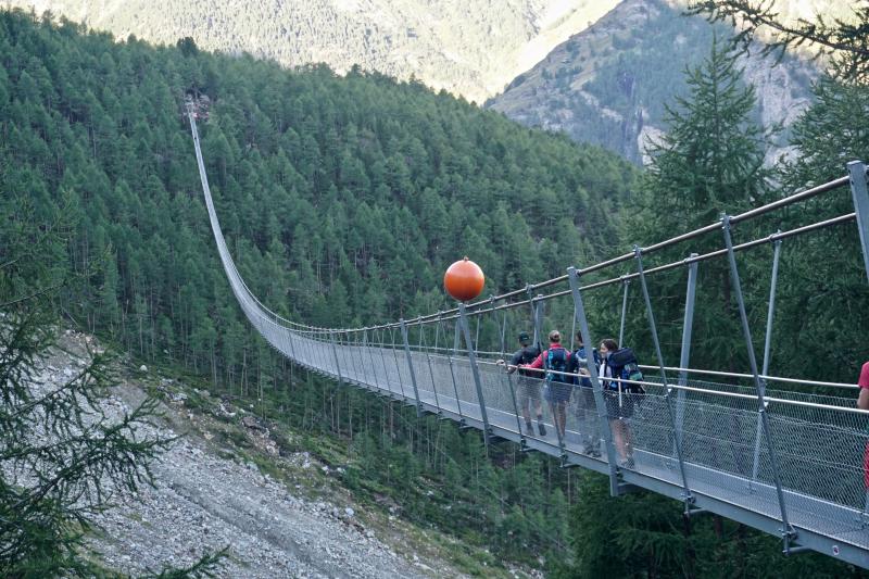 Charles Kuonen Suspension Bridge on the Walkers Haute Route