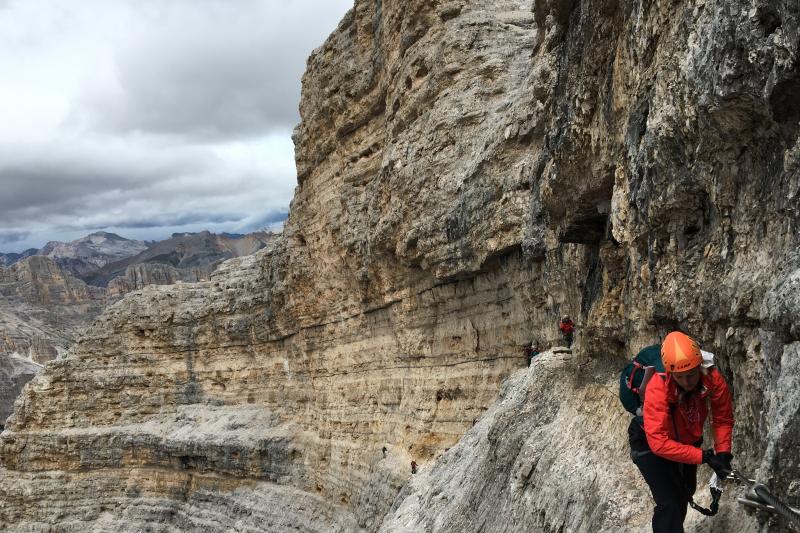Dolomites Via Ferrata near Passo Falzarego