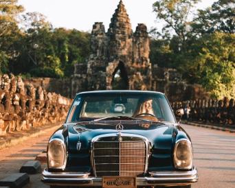Exploring Angkor Wat in a Vintage Mercedes Benz