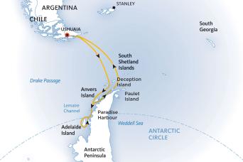 Map of Antarctic Circle Expedition