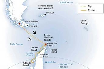 Map of Crossing the Circle expedition cruise