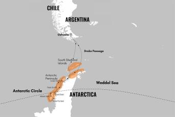 Map of Antarctic Peninsula expedition