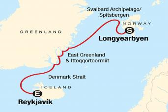 Map Arctic Highlights voyage MS Expedition