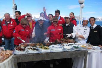 BBQ celebration on deck