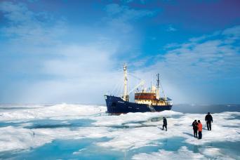 The MS Stockholm can take you into the ice!