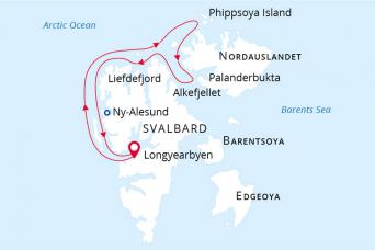 Map of North Spitsbergen cruise