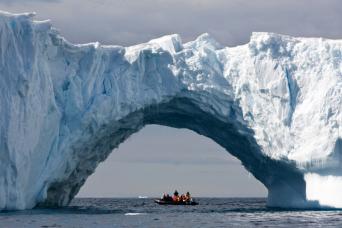 Exploring an Antarctic iceberg