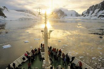 Towards the Lemaire Channel at midnight
