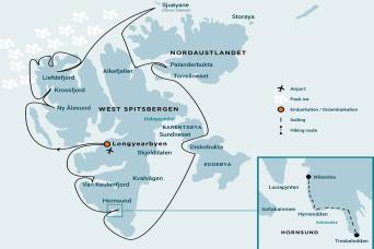 Map of Around Spitsbergen expedition