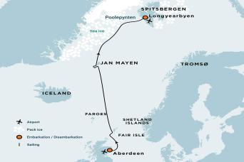 Map of Northeast Greenland expedition