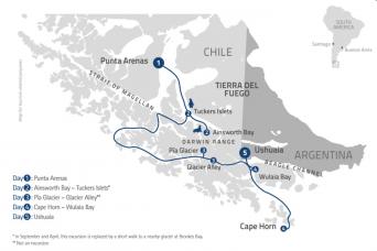 Map Patagonia cruise