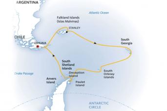 Map Antarctica expedition