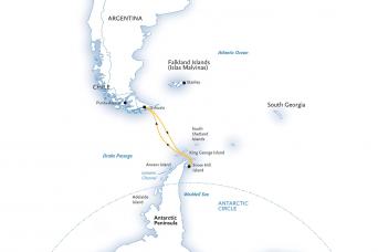 Route map of the Snow Hill Island Emperor expedition