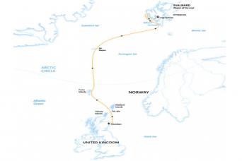 Map of your Scotland to the Arctic expedition