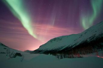 Aurora borealis dance across the sky in Norway