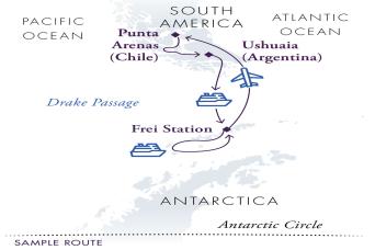 Map of Falklands and South Georgia expedition