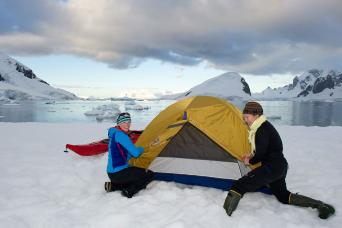Enjoy the opportunity to camp overight in Antarctica