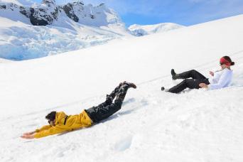 Sliding in Paradise Bay!