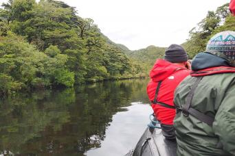 Exploring by Zodiac in Fiordland
