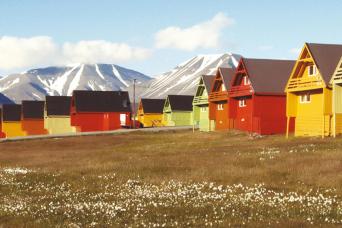 Colourful buildings in Longyearbyen, Svalbard