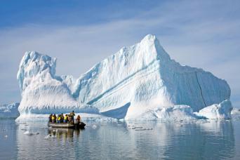 Zodiac exploration of icebergs