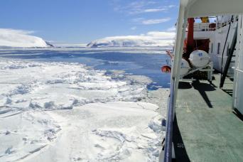 Ice-strengthened ship takes you into the ice