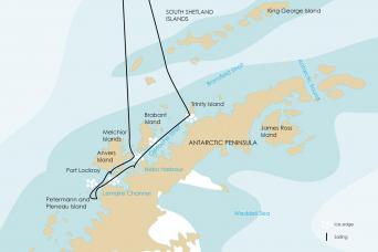 Map Antarctica Peninsula Expedition
