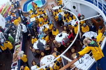 BBQ on deck in Antarctica!