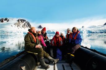 Zodiac cruising in Svalbard