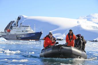 M/V Plancius in Antarctica